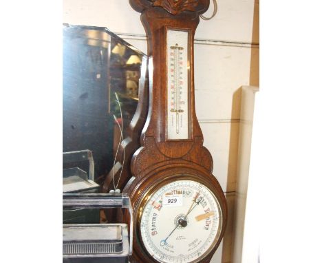 OAK CASED BAROMETER