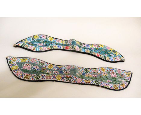 Two far Eastern beadwork epaulettes / collars 