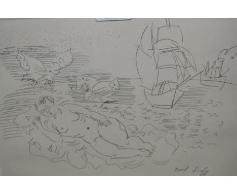 Raoul Dufy, etching ' Baigneuse ', inscribed verso ' Postumus Impression ', signed within the plate, 19.5 x 29cm, gilt framed