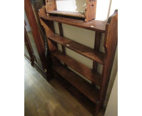 Large oak five shelf wall bracket,  122cm high x 90cm wide x 80cm deep 