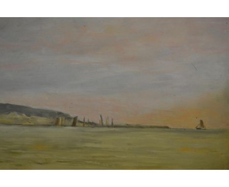 Norman Wilkinson, two oils and two watercolours , coastal landscapesTwo framed & two unframed.Two unsigned to front, one sign