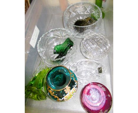 Quantity of various cut glass including Murano, Caithness etc 