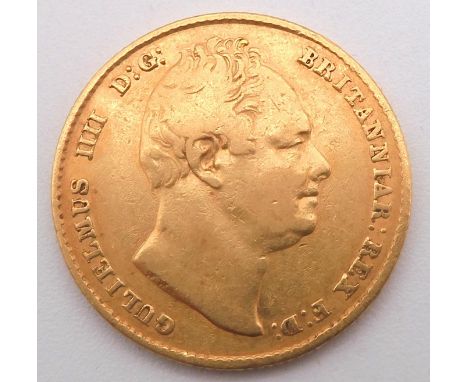 William IV&nbsp;(1830-1837) 1 Sovereign 1836 Obverse Laureate portrait of William IV left, legend around&nbsp;GULIELMUS IIII 