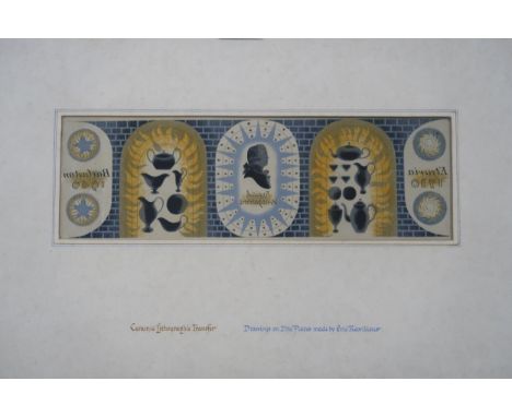 ERIC RAVILIOUS (ENGLISH 1903-1942) &nbsp;ERIC RAVILIOUS FOR WEDGWOOD &nbsp;Ceramic lithograph transfer, drawings on zinc plat