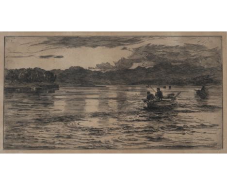 COLIN HUNTER (SCOTTISH 1841-1904) &nbsp;FISHING BOATS &nbsp;Etching, signed lower right, 33 x 60cm Condition Report:Available