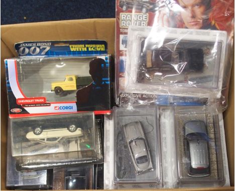 A collection of diecast model vehicles from the James Bond film franchise, to include many examples issued by GE Fabbri as pa