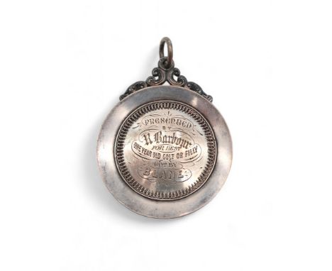 A Victorian Scittish silver silver farming medal, probably by Robert Scott, Glasgow 1876, inscribed 'GAINED BY THOMAS CRAWFOR