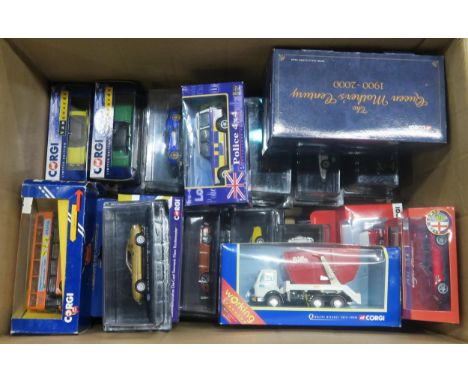 A large collection of packaged diecast model vehicles, to include Corgi Vanguards Limited Edition examples, two Corgi Queen M