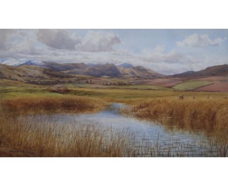 ERNEST R. FOX (BRITISH 1883-1919) &nbsp;MOUNTAINS OF MOURNE &nbsp;Watercolour, signed lower left, 35 x 65.5cm Condition Repor
