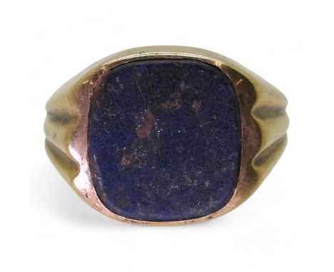 A German 8ct gold lapis lazuli gents signet ring, size V1/2, weight 6.4gms Condition Report:Available upon request