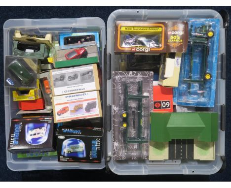 A collection of packaged diecast model vehicles, with examples by Corgi, Eligor, Promod, Vitesse and others (2 boxes) Conditi