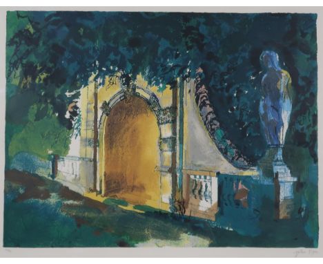JOHN PIPER (ENGLISH 1903-1992) &nbsp;GARDEN VIEW &nbsp;Lithograph, signed lower right, numbered 34/70, 50 x 64cm Condition Re