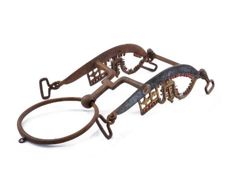 dating: 17th Century provenance: Turkey, In iron, with 'U'-mouthpiece. Pierced guards, engraved, partially gilded and with co