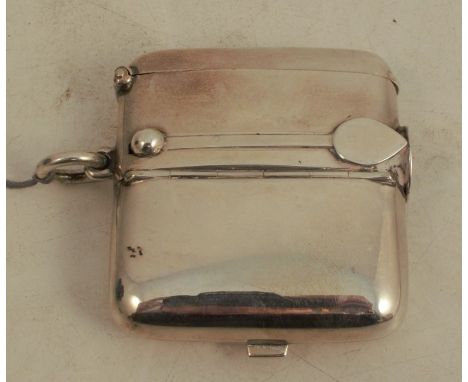 A silver novelty case, with hinged compartment for half and full sovereigns, a cigar cutter and vesta case, Birmingham 1904, 