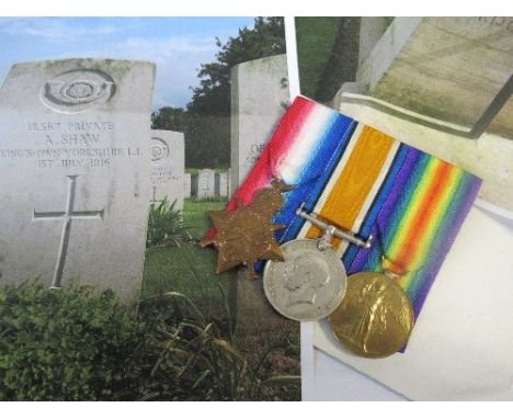 Private A Shaw, Kings Own Yorkshire Light Infantry
Killed in action 1 July 1916, first day of the Somme
15 Trio and paperwork