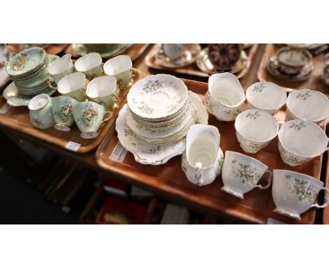 Twenty one piece Windsor China floral teaset together with a twenty one piece Royal Albert bone china 'Howarth' part tea serv