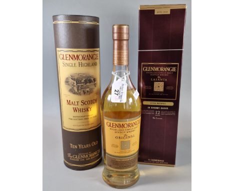 Three bottles of Glenmorangie Single Malt Scotch Whisky to include: The Original, 10 years old and The Lasanta 10 years old. 