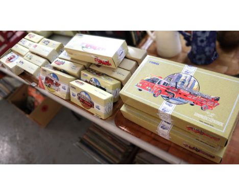 Collection of Corgi Classics and other diecast Fire Vehicles, all in original boxes to include: Aerial Ladder Truck, Aerial L