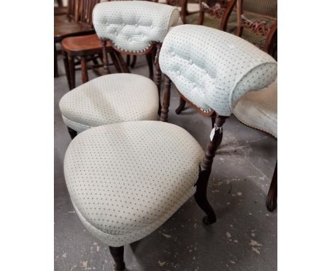 Pair of late 19th century button back upholstered bedroom chairs. (2)  (B.P. 21% + VAT)
