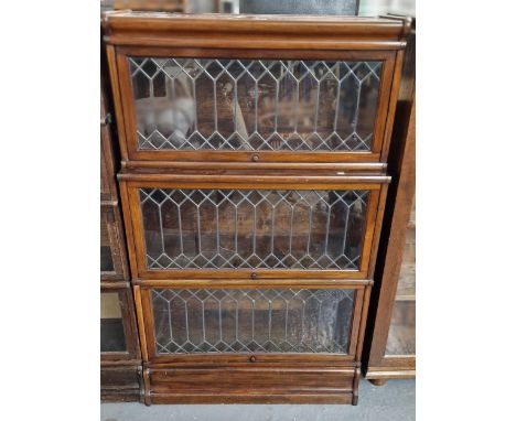 Early 20th century mahogany Globe Wernicke three sectional lead glazed bookcase. 87x30x145cm approx. (B.P. 21% + VAT)&nbsp;&n