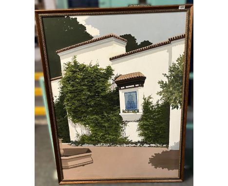 European School, two large architectural studies. Oils on canvas. 120x104cm approx. Framed. (2) (B.P. 21% + VAT)
