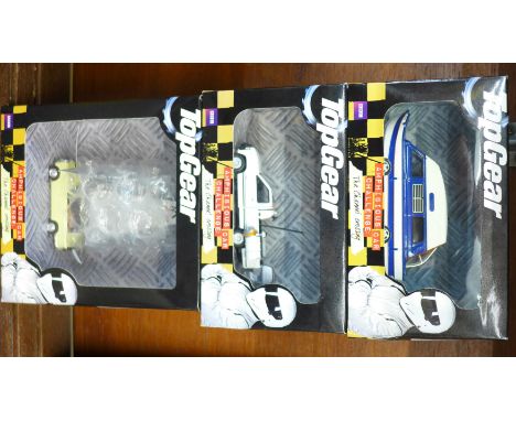 Three Top Gear Amphibious Car Challenge vehicles, by Oxford, boxed