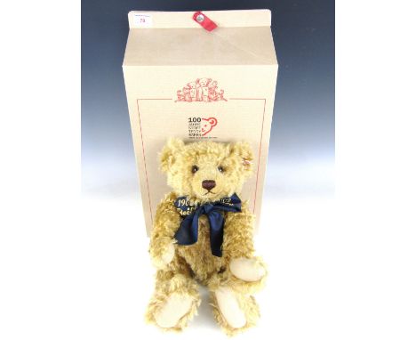 A Steiff Celebration 1902 - 2002 Centenary Teddy bear in blonde mohair with original carton and tags 