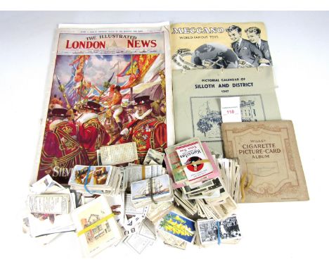 A quantity of vintage cigarette cards and a Will's Cigarette Card Album together with sundry ephemera