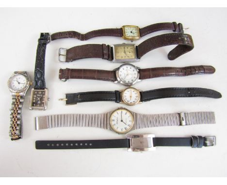 A gentleman's vintage Ingersoll Legion Swiss made manual wind wristwatch, together with seven further vintage quartz wristwat