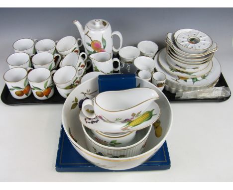 A large quantity of Royal Worcester Evesham tea and dinner wares, approximately eighty pieces together with boxed table mats 