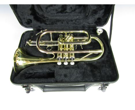 A cased Roy Benson CR-202 cornet 