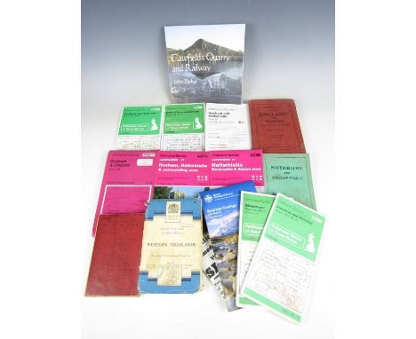 A quantity of vintage Ordinance Survey maps including RAC Northumberland and County Durham etc.