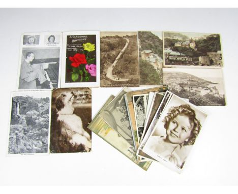 A quantity of vintage postcards including an autographed portrait card of Tommy Jacobson at the BBC