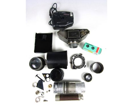 A quantity of vintage camera lenses including a Dallmeyer Telle, an Anastaigmate No 116285 F 9 inch, an Ernemann Anastigmate 