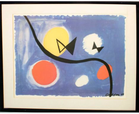 ALEXANDER CALDER (1898-1976), 'Hovering Bow Ties - 1963', offset lithograph, 59cm x 79cm, signature within plate, framed. 