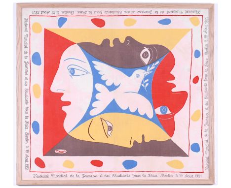 PABLO PICASSO, Foulard Pour le Festival de la Jeunesse et des Etudiants Pour la Paix, Berlin, screenprint on cotton - 1951, 7