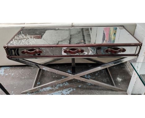 ATTRIBUTED TO ANDREW MARTIN DE GAMA CAMPAIGN CONSOLE TAB LE, 152cm x 61cm x 76cm 