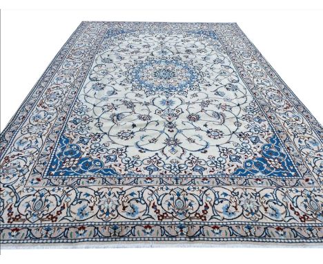 FINE PART SILK ISFAHAN DESIGN CARPET, 314cm x 209cm. 