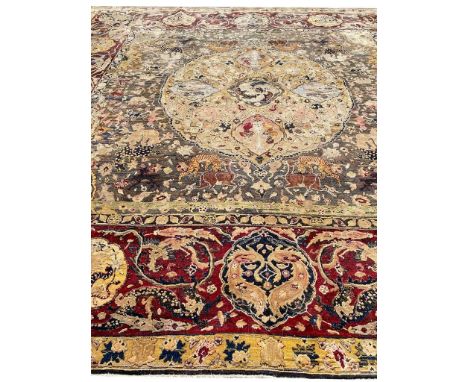 VINTAGE PART SILK SAFAVID CARPET, 275cm x 275cm. 