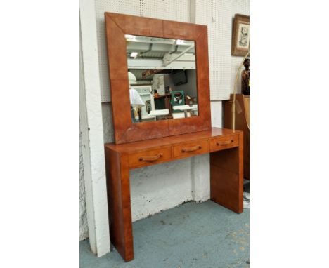 MUFTI HAVANA CONSOLE TABLE, 122cm x 39cm x 80cm, together with a wall mirror, 101cm x 100cm, by Michael D Souza. (2) 