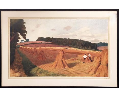 JOHN NASH (1893-1977) 'Cornfield, Wiston by Nayland' lithograph, 48cm x 78cm, signed in pencil, framed.  (Subject to ARR - se