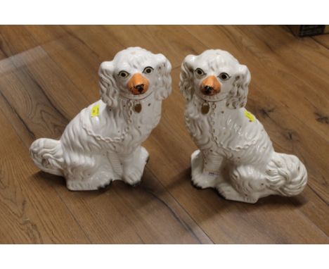 Pair of Staffordshire style ceramic dogs 