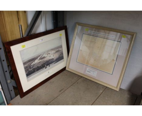 Print of The London Dock Lands in the 19th century and print of a design for The Great Britain Atlantic Steam Ship, both afte