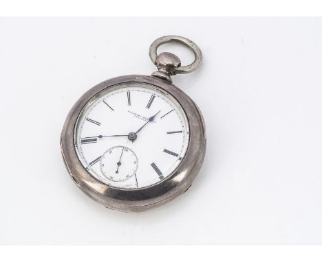 A late 19th century Rockford Watch Co silver Coin open faced pocket watch, 58mm, appears to run, with subsidiary seconds dial