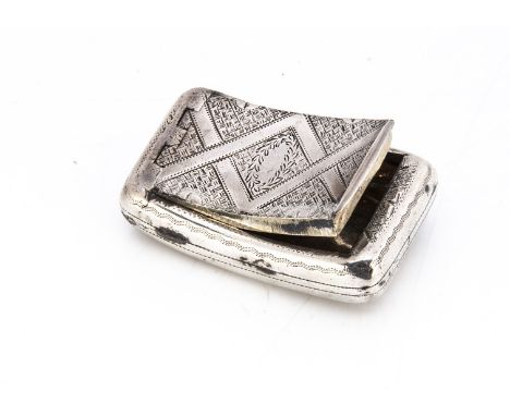 A George III silver snuff box by T &amp; K, Birmingham 1813