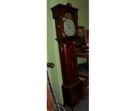 A mahogany eight day longcase clock, signed M.Dodds, Sunderland, circa 1800, later inlaid case