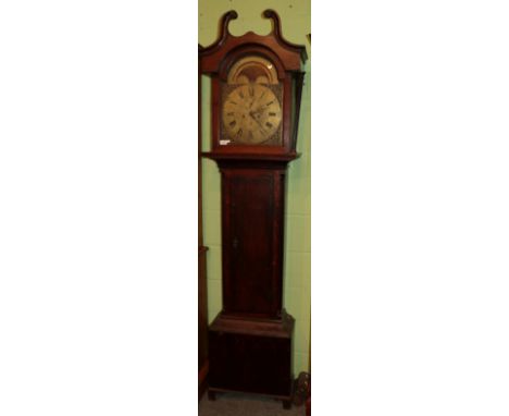 An oak eight day longcase clock, signed Geo Scott, Sunderland, late 18th century