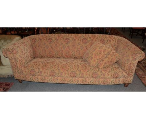 A John Lewis Chesterfield style sofa, upholstered in floral fabric, 230cm wide 