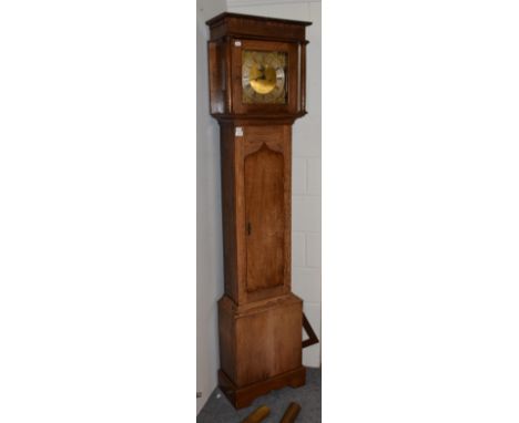 An oak eight day longcase clock, dial signed Alan Hopwood, Boroughbridge, 20th century Two weights and a pendulum 