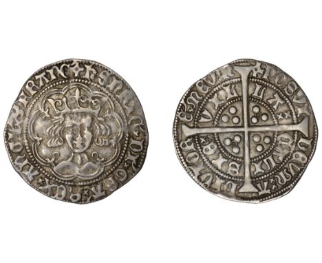 Henry VI (First reign, 1422-1461), Annulet issue, Groat, Calais, mm. cross II, no fleur on breast, broken r both sides, inner